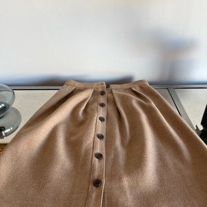 J. Crew Button-Front Camel Wool Skirt